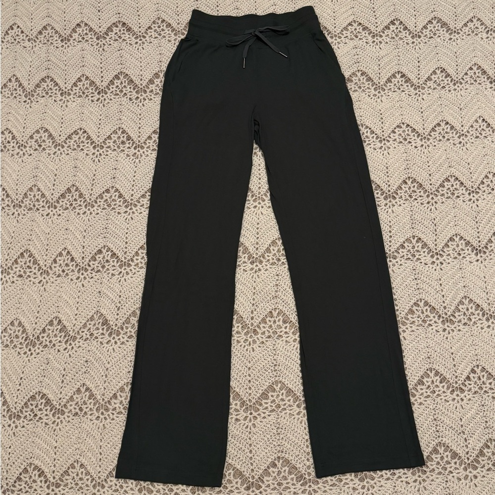 Lululemon Athletica Hunter Green High Waisted Staight Leg Joggers Sweatpants 4